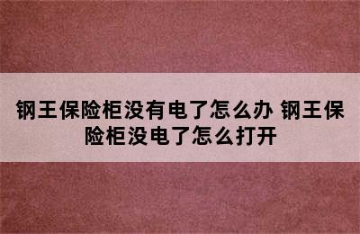 钢王保险柜没有电了怎么办 钢王保险柜没电了怎么打开